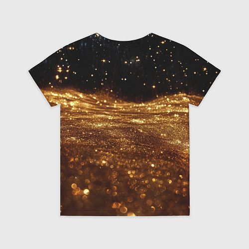 Детская футболка Золотистые крупицы на черном / 3D-принт – фото 2