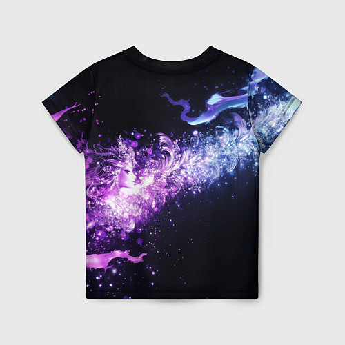 Детская футболка Фиолетово-синяя абстрактная волна / 3D-принт – фото 2