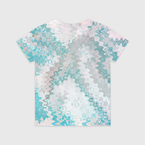 Детская футболка Серо-бирюзовый абстрактный / 3D-принт – фото 2