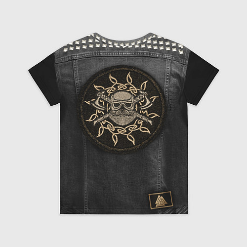 Детская футболка Джинсовка с славянским викингом и татуировками / 3D-принт – фото 2