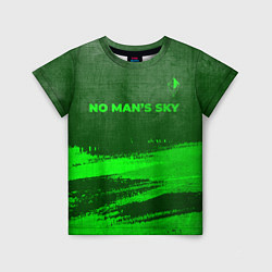 Детская футболка No Mans Sky - green gradient посередине