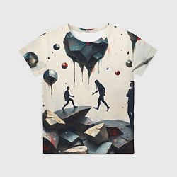 Футболка детская Сюрреалистичные люди и камни, цвет: 3D-принт