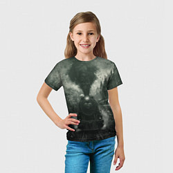 Футболка детская Ретро иллюстрация паровоза, цвет: 3D-принт — фото 2