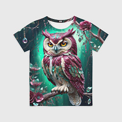 Футболка детская Волшебная сова в самоцветном лесу, цвет: 3D-принт