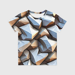 Футболка детская Каменно металлическая абстракция, цвет: 3D-принт