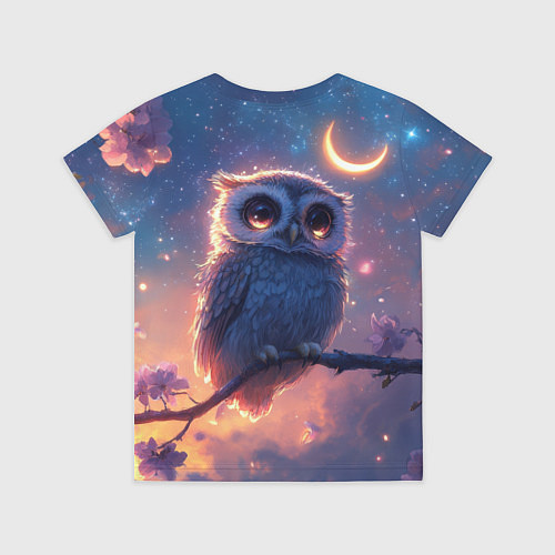Детская футболка Совушка и полумесяц / 3D-принт – фото 2