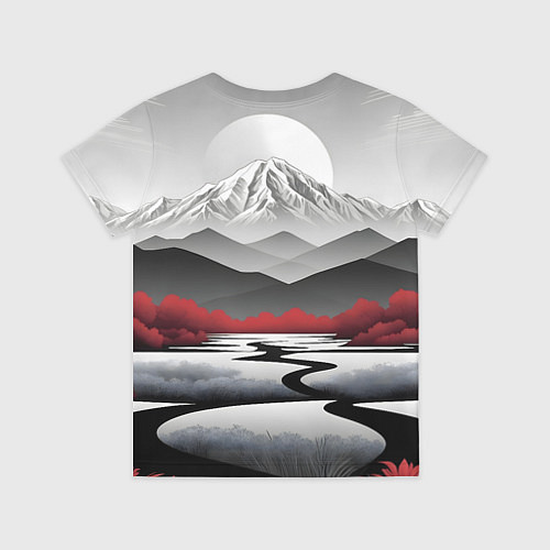 Детская футболка Белые горы и красные деревья / 3D-принт – фото 2