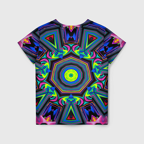 Детская футболка Оптический узор неоновые краски / 3D-принт – фото 2