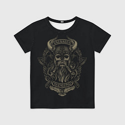 Футболка детская Вальхалла воина - череп с топорами, цвет: 3D-принт