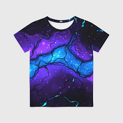 Футболка детская Синяя звездная полоса в плите текстура, цвет: 3D-принт
