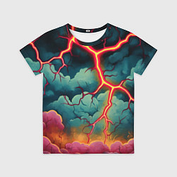 Футболка детская Молнии в виде разлома, цвет: 3D-принт