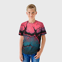 Футболка детская Объемные разломы текстура, цвет: 3D-принт — фото 2