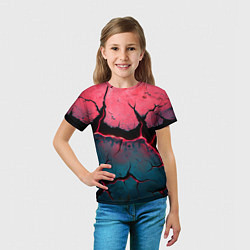 Футболка детская Объемные разломы текстура, цвет: 3D-принт — фото 2