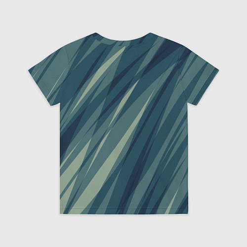 Детская футболка Зеленовато-синий полосы / 3D-принт – фото 2