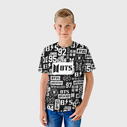 Футболка детская Bangtan Boys pattern black, цвет: 3D-принт — фото 2