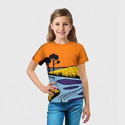 Футболка детская Пейзаж с фантастической природой, цвет: 3D-принт — фото 2