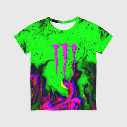 Футболка детская Monster Energy flame, цвет: 3D-принт