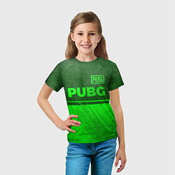 Футболка детская PUBG - green gradient посередине, цвет: 3D-принт — фото 2