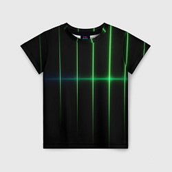 Футболка детская The line is green black, цвет: 3D-принт