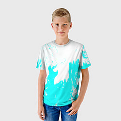Футболка детская Голубой огонь текстура, цвет: 3D-принт — фото 2