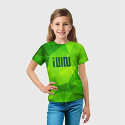 Футболка детская Gidle green poly, цвет: 3D-принт — фото 2