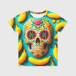 Футболка детская Череп и бананы - летняя композиция, цвет: 3D-принт