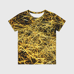 Футболка детская Золотое плетение на черном, цвет: 3D-принт