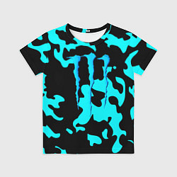 Футболка детская Monster energy камуфляж голубой, цвет: 3D-принт