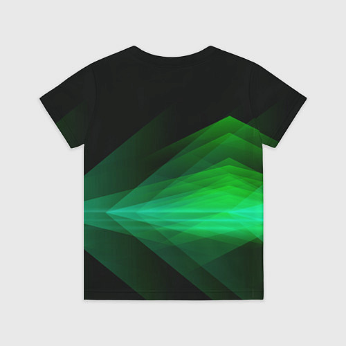 Детская футболка Неоновая зеленая абстракция на черном фоне / 3D-принт – фото 2