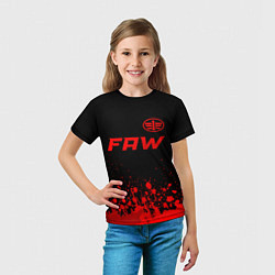 Футболка детская FAW - red gradient посередине, цвет: 3D-принт — фото 2