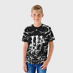 Футболка детская Monster energy белые штрихи краско, цвет: 3D-принт — фото 2