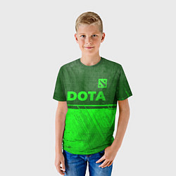 Футболка детская Dota - green gradient посередине, цвет: 3D-принт — фото 2