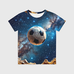 Футболка детская Футбольный мяч в космосе, цвет: 3D-принт
