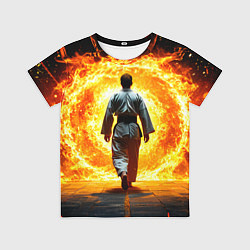 Футболка детская Айкидоист и огненный вихрь, цвет: 3D-принт