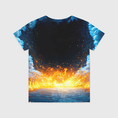 Детская футболка Айкидоист в огне и синий дым / 3D-принт – фото 2