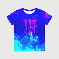 Футболка детская Monster energy дым неоновый, цвет: 3D-принт