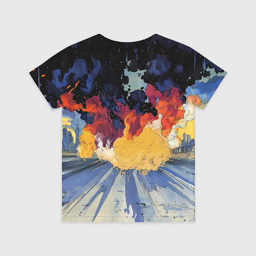 Детская футболка Синяя БМВ за огнем / 3D-принт – фото 2