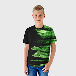 Футболка детская Color green black, цвет: 3D-принт — фото 2