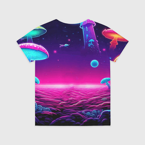 Детская футболка Морти и Рик на планете неоновых сказочных грибов / 3D-принт – фото 2