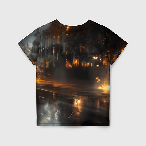 Детская футболка Желтый БМВ в огне / 3D-принт – фото 2