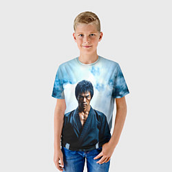 Футболка детская Брюс Ли в дыму, цвет: 3D-принт — фото 2