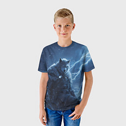Футболка детская Волк повелитель молний, цвет: 3D-принт — фото 2