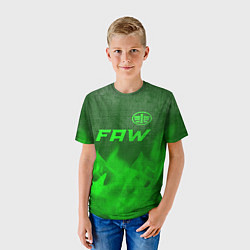 Футболка детская FAW - green gradient посередине, цвет: 3D-принт — фото 2