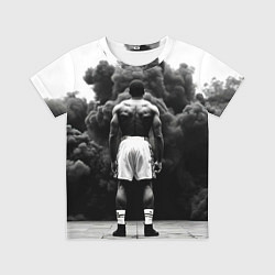 Футболка детская Мухаммед Али в черном дыму, цвет: 3D-принт