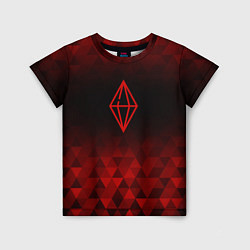 Футболка детская The Sims red poly, цвет: 3D-принт