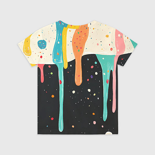Детская футболка Разноцветные капли текстура / 3D-принт – фото 2