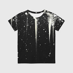 Футболка детская Белые брызги на черном, цвет: 3D-принт