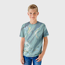 Футболка детская Холодный голубой абстракция, цвет: 3D-принт — фото 2