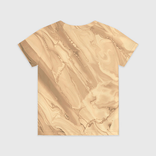 Детская футболка Бежевая текстура каменная мрамор / 3D-принт – фото 2