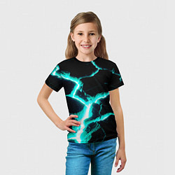 Футболка детская Color light blue black, цвет: 3D-принт — фото 2